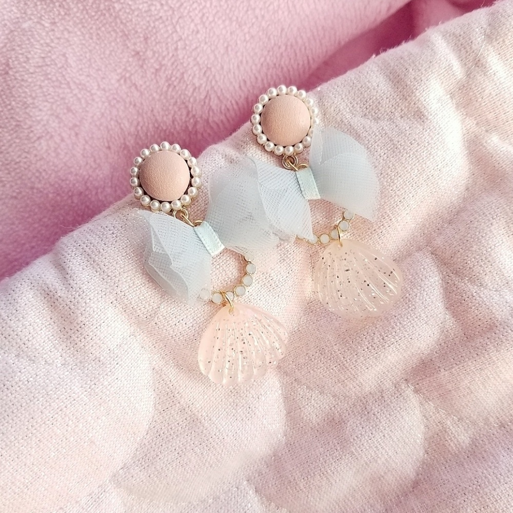 🔥LAST 1🔥NEW HANDMADE MACAROONS SHELLS EARRINGS - Picture 4 of 9